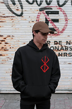 Berserk Baskılı Unisex Oversize Anime Dizi Hoodie
