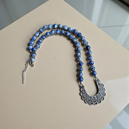 Sodalit Çiçek Yaka Kolye