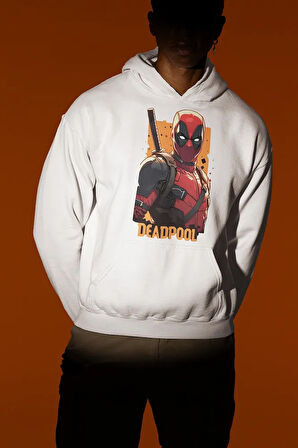 Marvel Deadpool Baskılı Unisex Oversize Hoodie