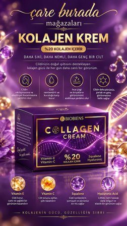 Çare Burada Biobiens Kolajen Yüz Nemlendirici Krem 50 ml Vitamin C ve E İlaveli