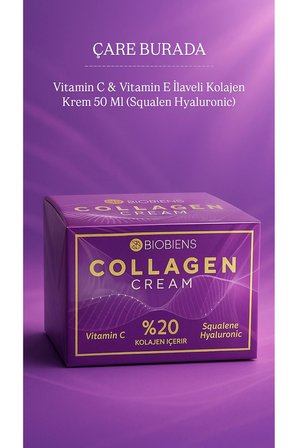 Çare Burada Biobiens Kolajen Yüz Nemlendirici Krem 50 ml Vitamin C ve E İlaveli