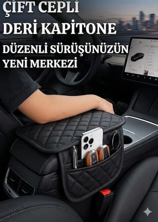 Oto Kolçak Organizer Araç Kol Dayama Organizer Araba İçi Kolçak Saklama Kutusu Universal Konsol Düzenleyici Siyah Deri Araç Kolçak Kılıfı Organizer Çift Cepli Kol Dayama Araç İçi Düzenleyici