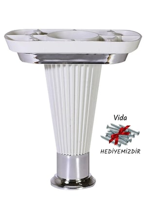 Mobilya Kanepe Puf Sehpa Koltuk Ayağı 15 Cm Beyaz Krom Baza Ayak 1 Adet