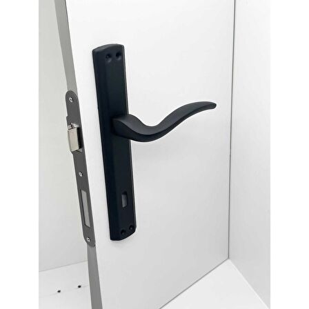 KOLDOOR Trim Mat Siyah Lüx Aynalı Oda Kapı Kolu 2 Takım