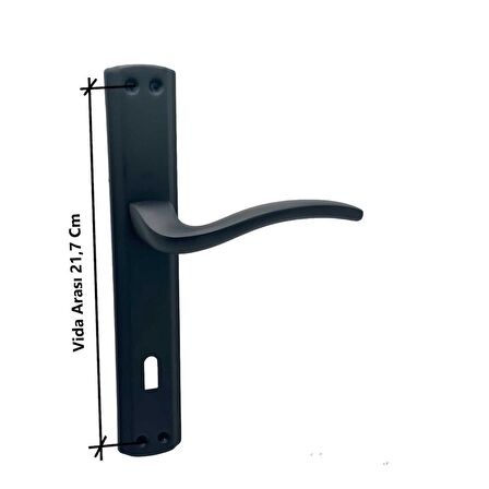 KOLDOOR Trim Mat Siyah Lüx Aynalı Oda Kapı Kolu 4 Takım