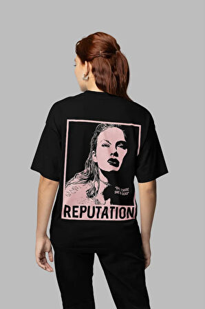 Taylor Swift Reputation Albüm Baskılı Unisex Oversize Şarkıcı Tişört