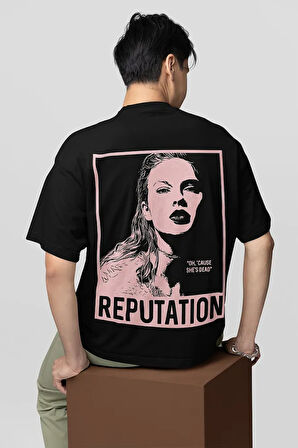 Taylor Swift Reputation Albüm Baskılı Unisex Oversize Şarkıcı Tişört