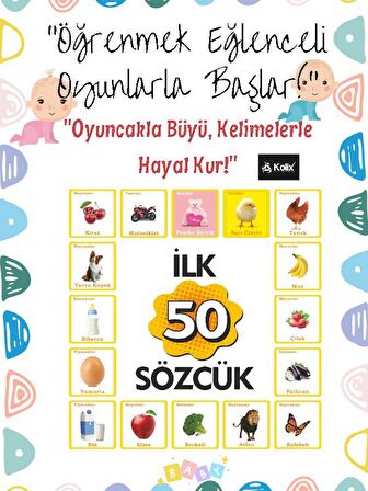 KOLİX Kayıp Çoraplar Eşleştirme & İlk 50 Sözcük Eğitici Set Beceri Zeka Geliştirme Oyunu