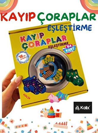 KOLİX Kayıp Çoraplar Eşleştirme & İlk 50 Sözcük Eğitici Set Beceri Zeka Geliştirme Oyunu