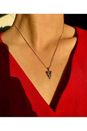 Kalp Hattı – 45 Cm Gold Çelik Kolye