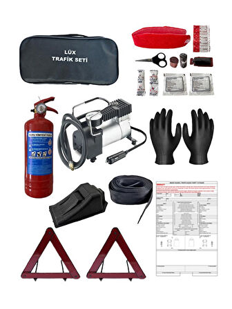 Trafik Seti + Kompresör + Eldiven + Kaza Tespit Set