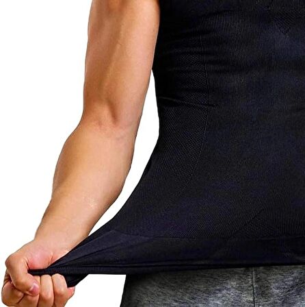 Wi Fro  Erkek Siyah Atlet Korse Atlet Bel Göğüs Göbek Jinekomasti Toparlayıcı Dik Duruş