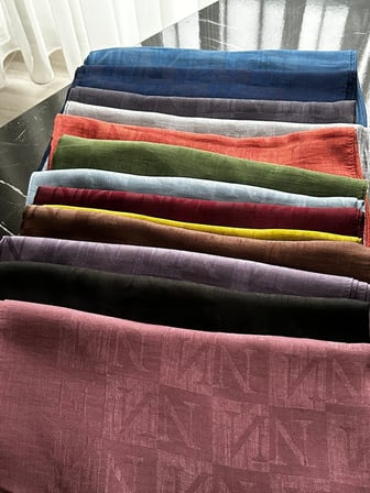 Noura Scarf Diamond Pamira Şal Kot Mavi