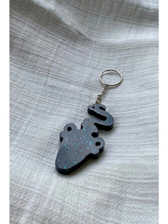 Epoksi Kova Burcu Anahtarlık