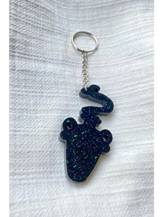 Epoksi Kova Burcu Anahtarlık