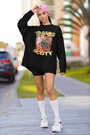Travis Scott Baskılı Unisex Oversize Rapper Sweatshirt