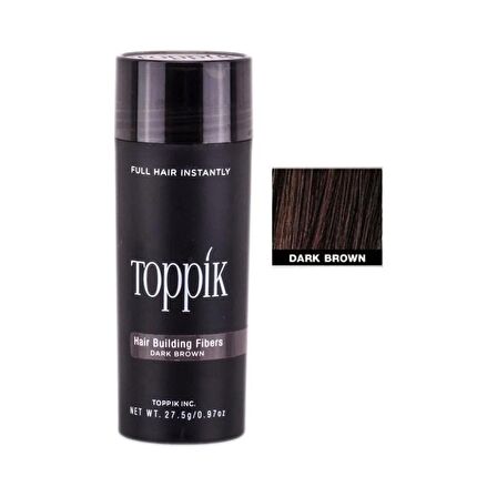 Topik , Koyu Kahve Renk (Dark Brown) Dolgunlaştırıcı Saç Fiberi Saç Tozu 27.5 gr