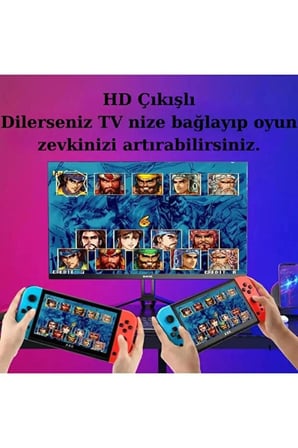 GAMEBOX+5000 Oyunlu Nostalji Atari 7 Inç Geniş Ekran 128BIT Retro Video Oyunu