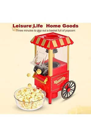 Nostaljik Mini Popcorn Makinesi Elektrikli Mısır Patlatma Makinesi Ev Tipi Retro Tasarım