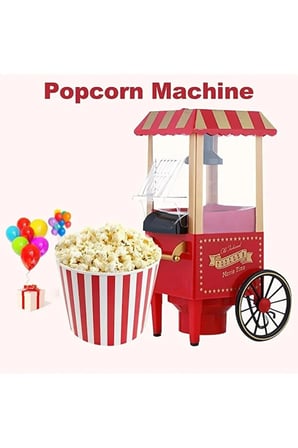 Nostaljik Mini Popcorn Makinesi Elektrikli Mısır Patlatma Makinesi Ev Tipi Retro Tasarım