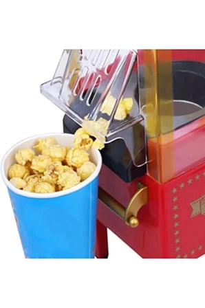 Nostaljik Mini Popcorn Makinesi Elektrikli Mısır Patlatma Makinesi Ev Tipi Retro Tasarım
