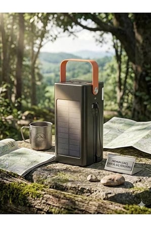 100.000 mAh Solar Güneş Panelli Powerbank - 22.5W Hızlı Şarj, Taşınabilir Güç Kaynağı Kamp Outdoor