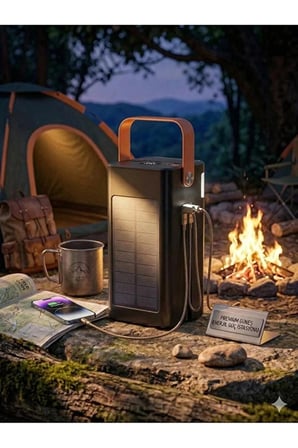 100.000 mAh Solar Güneş Panelli Powerbank - 22.5W Hızlı Şarj, Taşınabilir Güç Kaynağı Kamp Outdoor