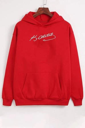 Unisex K.atatürk Imza Baskılı Sweatshirt