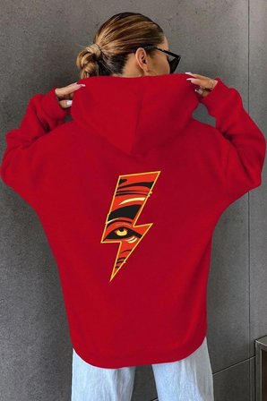 Unisex Yıldırım Baskılı Sweatshirt