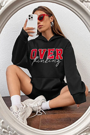 Unisex Over Thinking Baskılı Sweatshirt