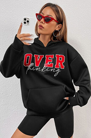 Unisex Over Thinking Baskılı Sweatshirt