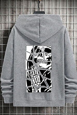 Uyguntarz Unisex Skullcracked Baskılı Sweatshirt