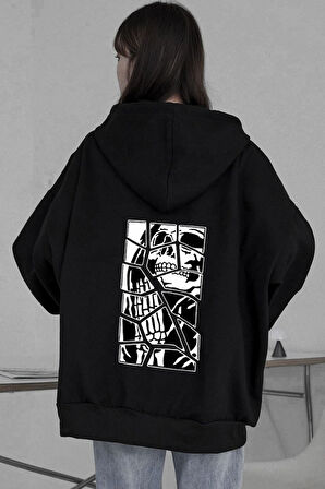 Uyguntarz Unisex Skullcracked Baskılı Sweatshirt