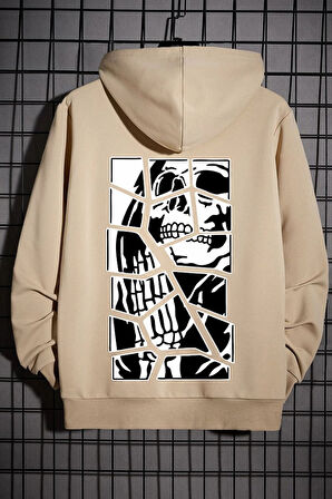 Uyguntarz Unisex Skullcracked Baskılı Sweatshirt