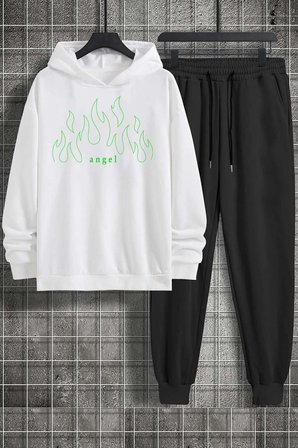 Unisex Green Angel Baskılı Eşofman Takımı