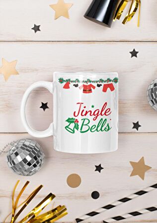 Jingle Bells Yazılı Yılbaşı Özel Hediyelik Kupa Bardak