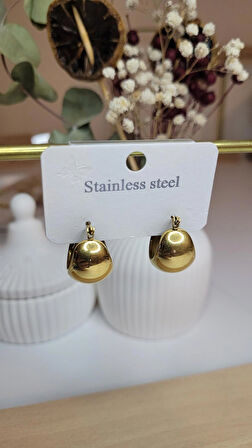 Çelik Gold Bombe Küpe