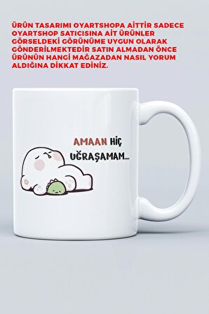 Aman Hiç Uğraşamam Baskılı Bardak Hediye Kutulu