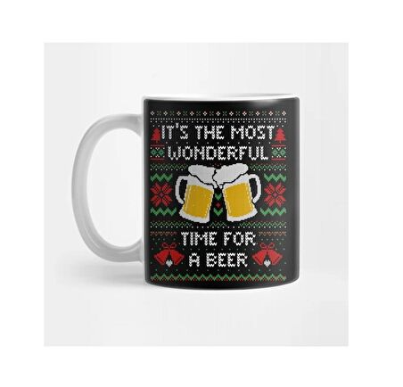 It's the Most Wonderful Time For a Beer Funny Ugly Christmas Sweater Mug