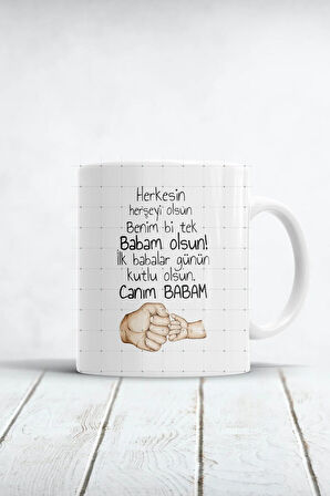 Herkesin Her Şeyi Olsun Benim Bir Tek Babam Olsun Baskılı Kupa Bardak