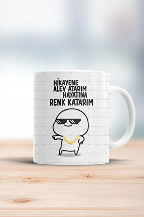 Hikayene Alev Hayatına Renk Katarım Kupa Bardak