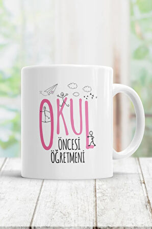 Beyaz Okul Öncesi Öğretmeni Kupa Bardak