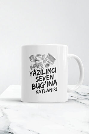 Yazılımcı Seven Bugına Katlanır Yazılımcı Kupa Bardak