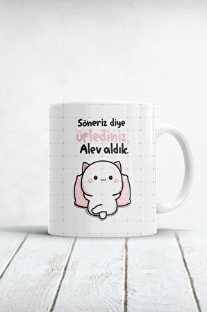 Söneriz Diye Üflediniz Alev Aldık Baskılı Kupa Bardak