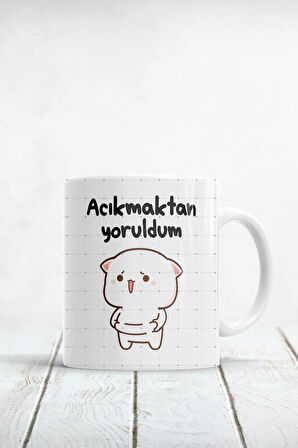 Acıkmaktan Yoruldum Baskılı Kupa Bardak