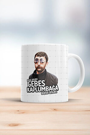 Gebeş Kaplumbağa Baskılı Kupa Bardak