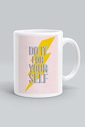 Do It Your Self Tasarım Baskılı Seramik Çay Kahve Kupası