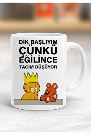 Dik Başlıyım Baskılı Kupa Bardak - Resimli Kupa Bardak - Hediyelik Bardak - Bardak Baskı