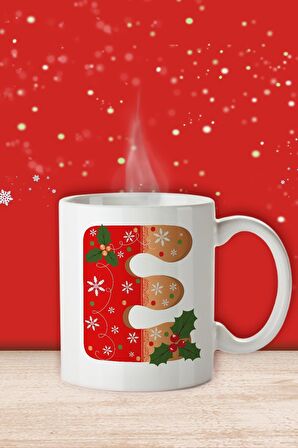 Yeni Yıl Yılbaşı Özel E Harfli Kupa Bardak