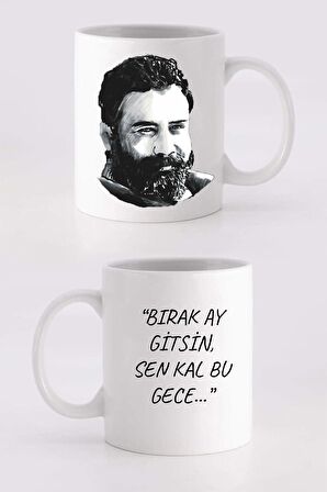 Ahmet Kaya Baskılı 'bırak Ay Gitsin Sen Kal Bu Gece' Kupa Bardak